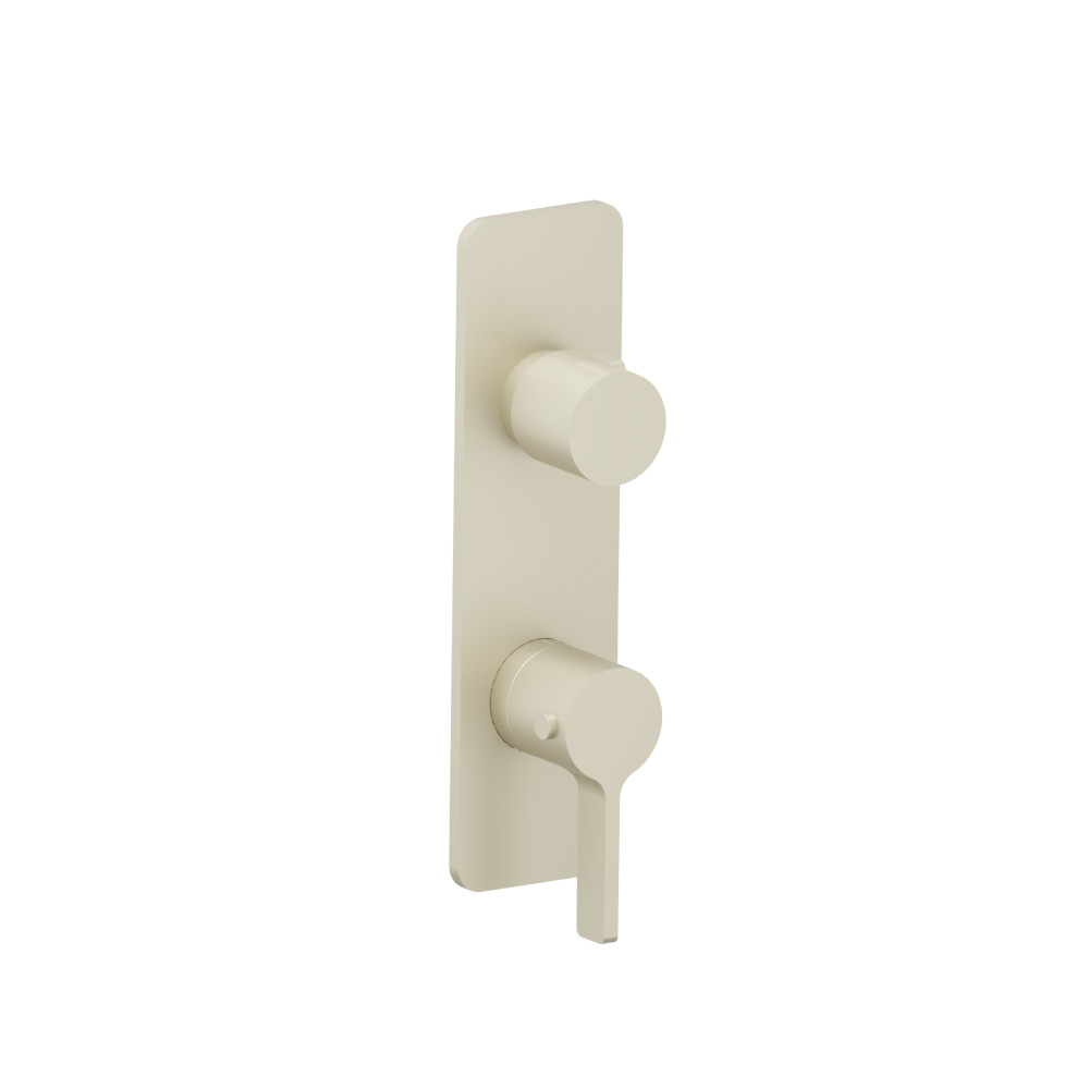 3/4" Horizontal Thermostatic Shower Valve & Trim - 1- Output | Light Tan