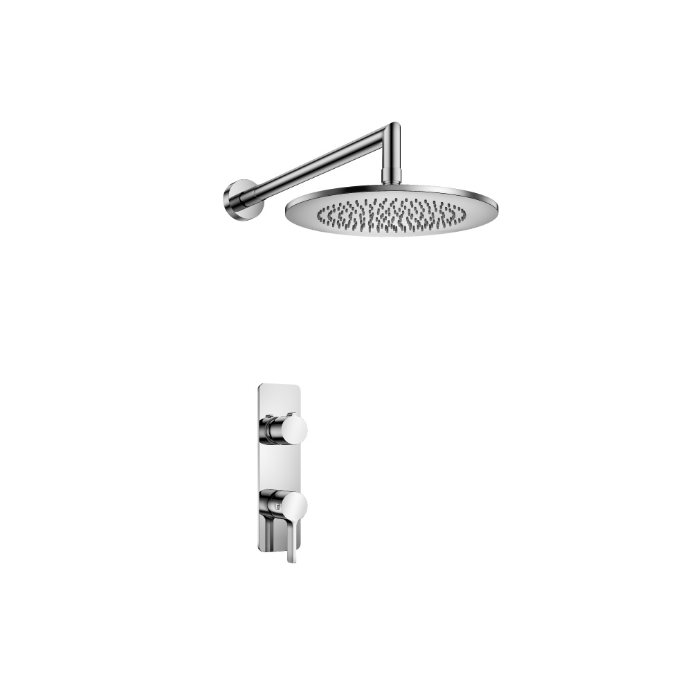 Single Output Shower Set With Shower Head And Arm | Chrome