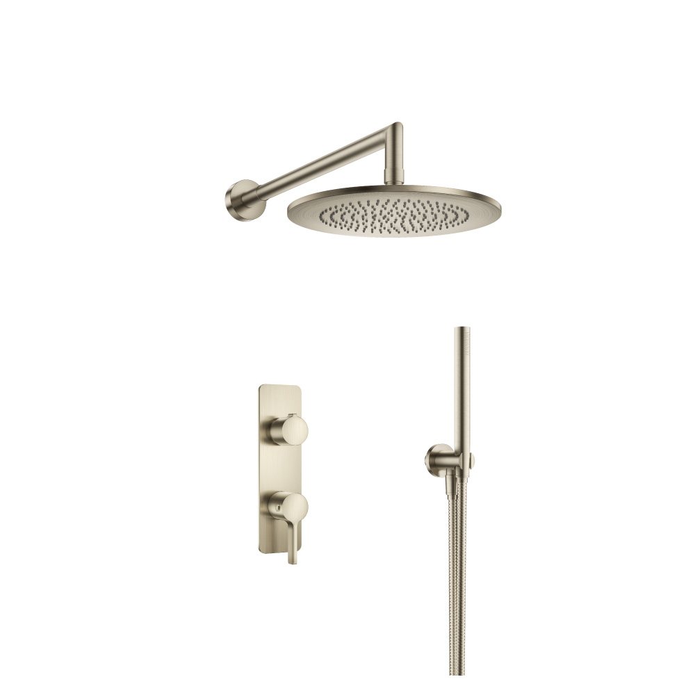 Two Output Shower Set With Shower Head And Hand Held | Brushed Nickel PVD