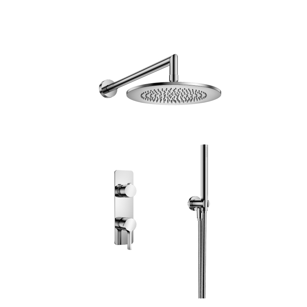 Two Output Shower Set With Shower Head And Hand Held | Chrome