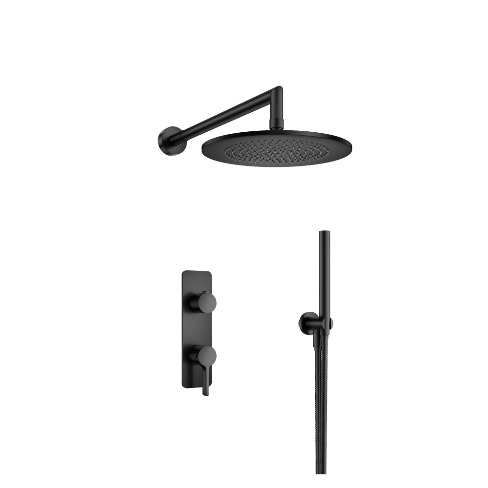 Two Output Shower Set With Shower Head And Hand Held | Matte Black