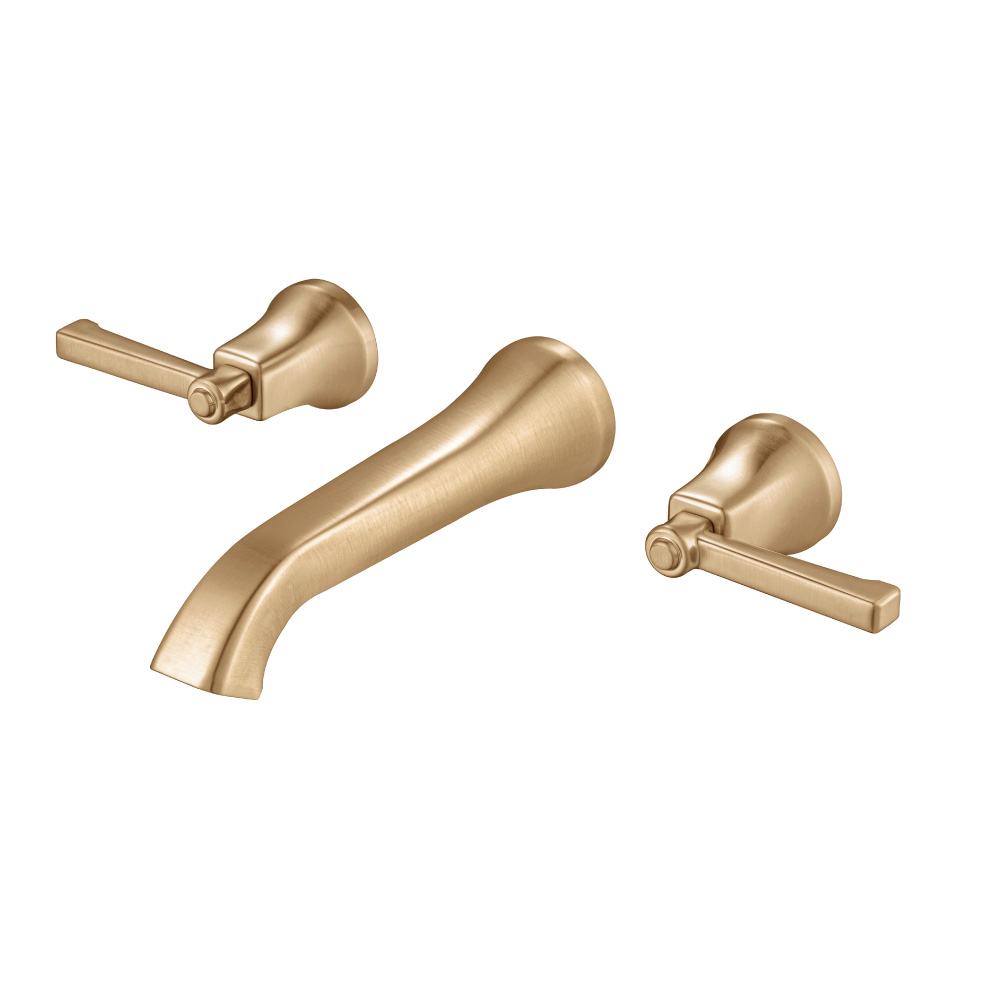 Two Handle Wall Mounted Bathroom Faucet | Brushed Bronze PVD