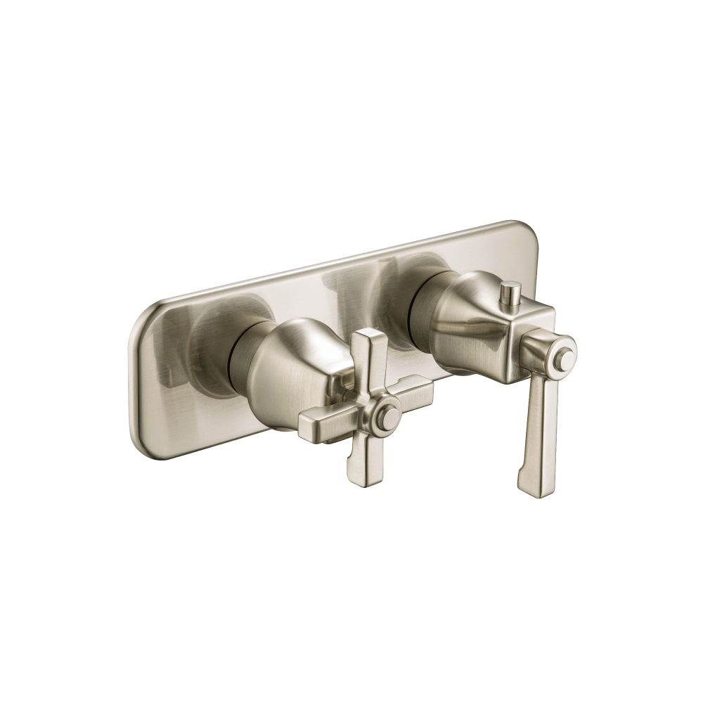 3/4" Horizontal Thermostatic Shower Valve & Trim - 1 Ouptut | Brushed Nickel PVD