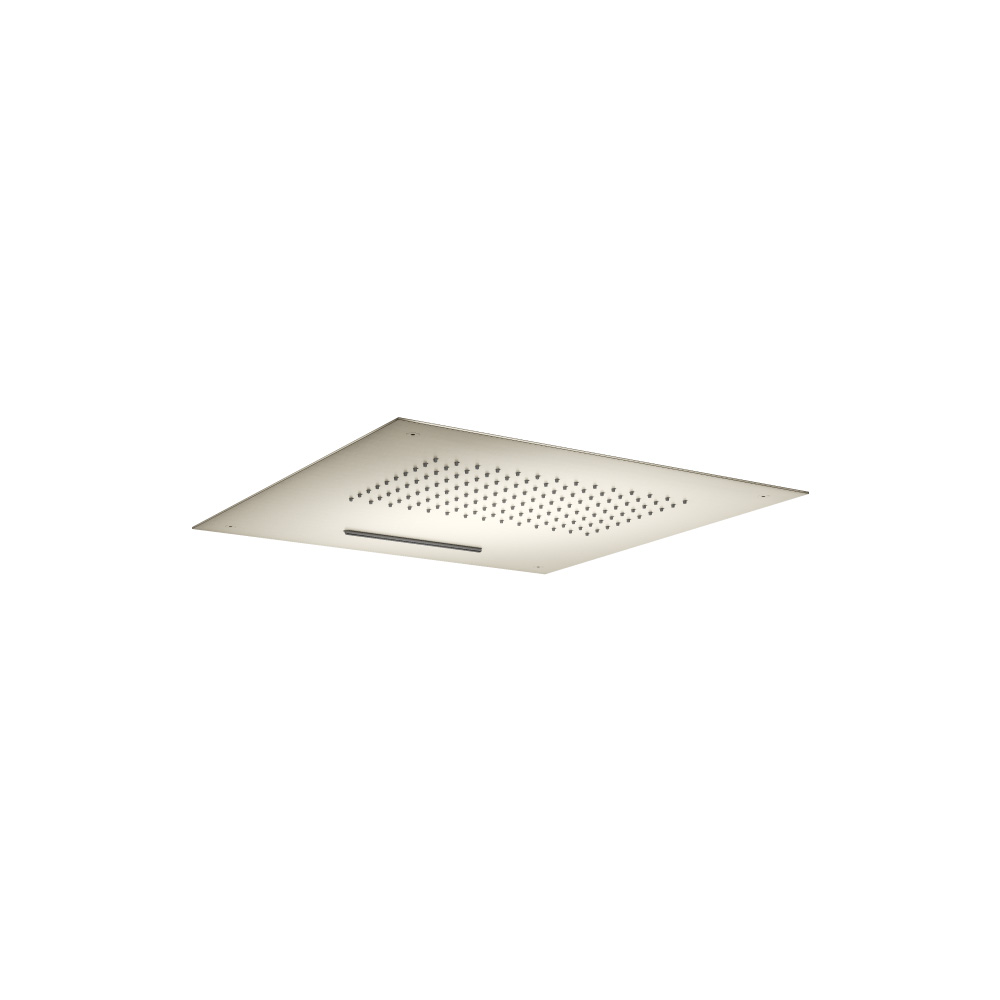 15" Stainless Steel Flush Mount Rainhead With Cascade Watefall | Brushed Nickel PVD
