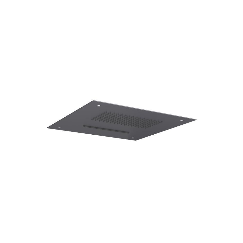 15" Stainless Steel Flush Mount Rainhead With Cascade Waterfall | Dark Grey