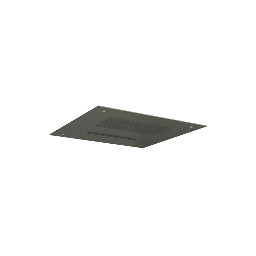 15" Stainless Steel Flush Mount Rainhead With Cascade Waterfall | Dark Green