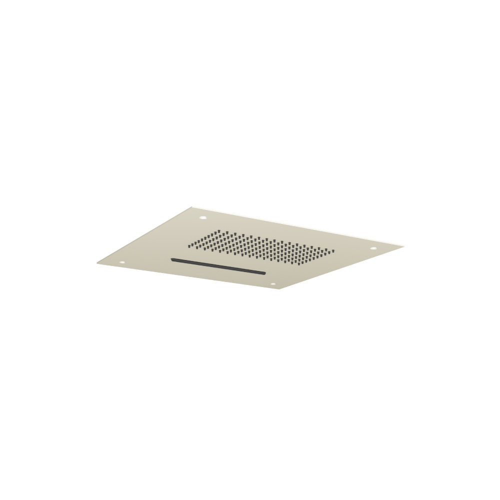15" Stainless Steel Flush Mount Rainhead With Cascade Waterfall | Light Tan