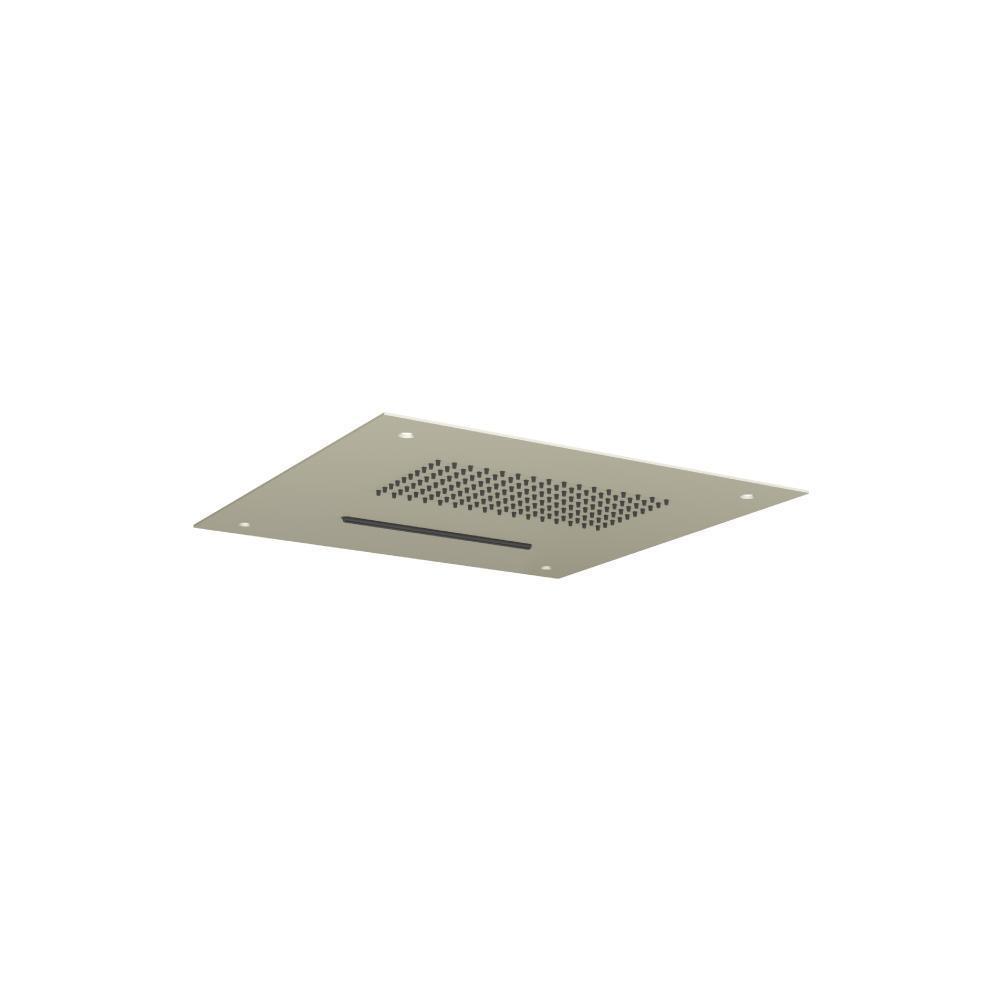 15" Stainless Steel Flush Mount Rainhead With Cascade Waterfall | Light Verde