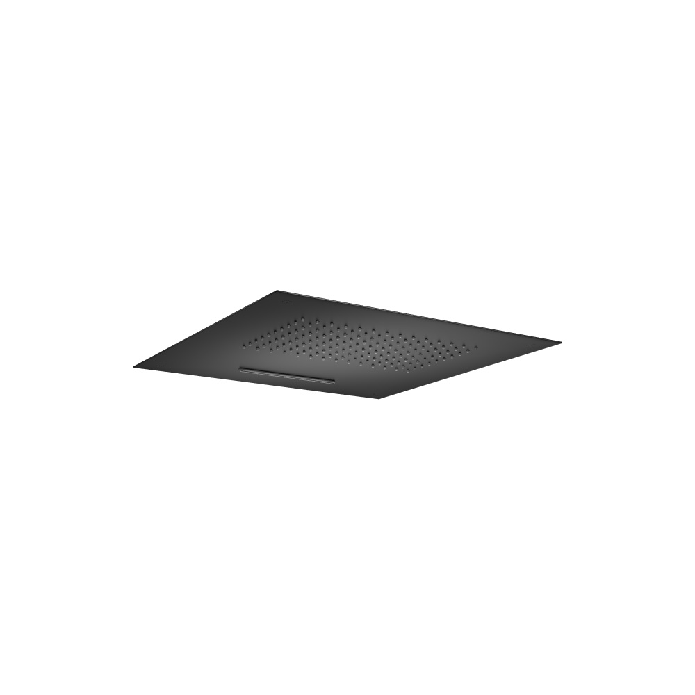 15" Stainless Steel Flush Mount Rainhead With Cascade Waterfall | Matte Black