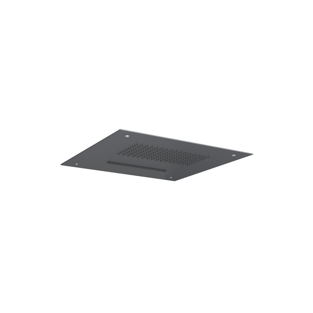 15" Stainless Steel Flush Mount Rainhead With Cascade Waterfall | Rock Grey