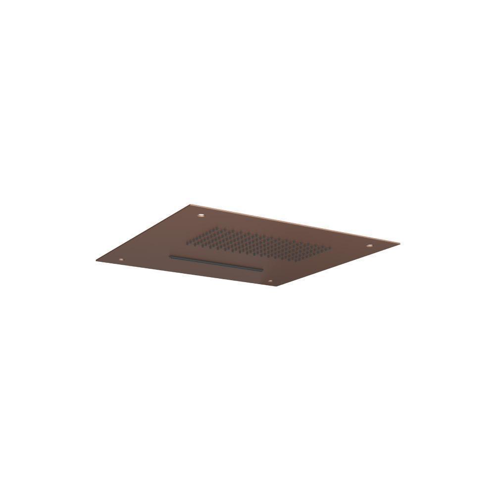 15" Stainless Steel Flush Mount Rainhead With Cascade Waterfall | Vortex Brown