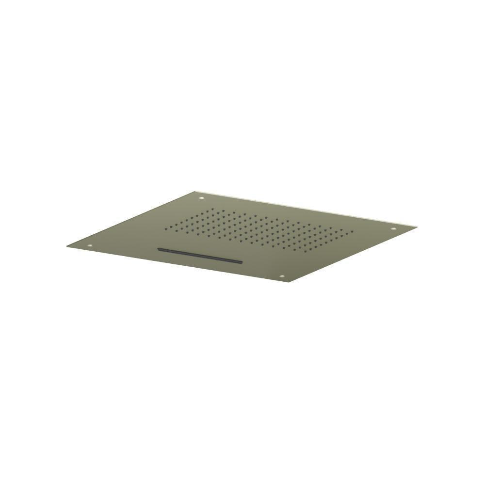 20" Stainless Steel Flush Mount Rainhead With Cascade Waterfall | Army Green