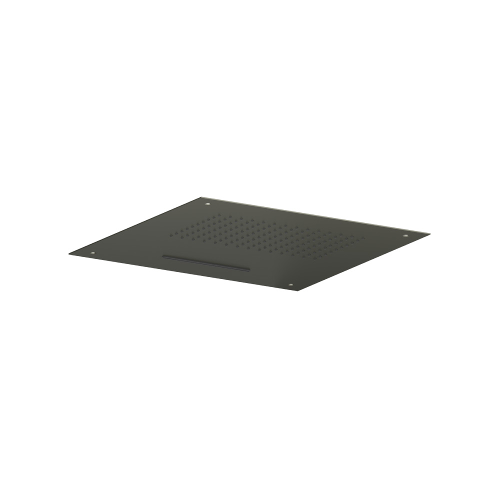 20" Stainless Steel Flush Mount Rainhead With Cascade Waterfall | Dark Green