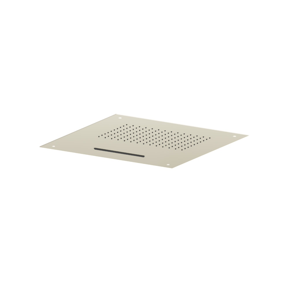 20" Stainless Steel Flush Mount Rainhead With Cascade Waterfall | Light Tan