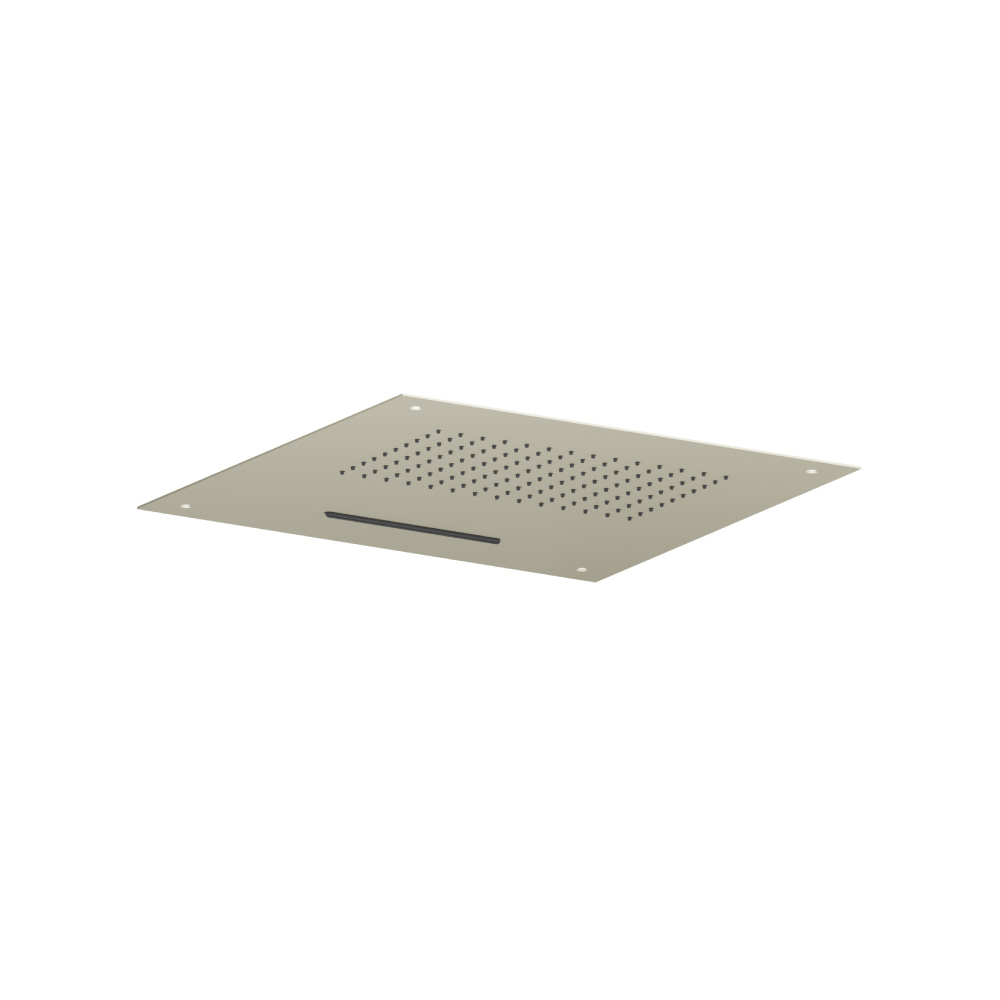 20" Stainless Steel Flush Mount Rainhead With Cascade Waterfall | Light Verde