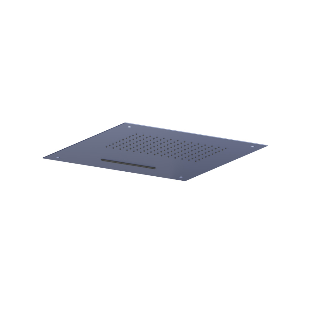 20" Stainless Steel Flush Mount Rainhead With Cascade Waterfall | Navy Blue