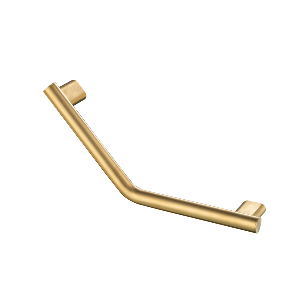 Angled Shower Grab Bar  - 18" | Satin Brass PVD