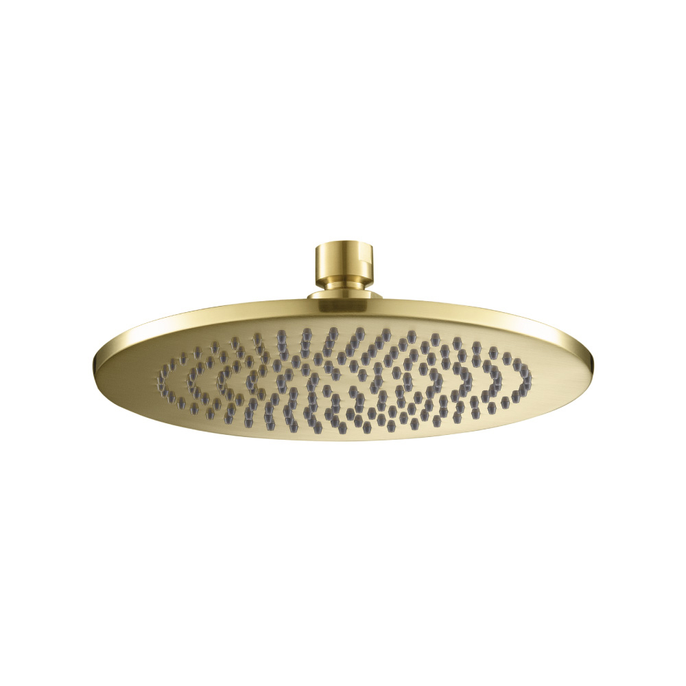 8" Solid Brass Showerhead / Rainhead - Round | Satin Brass PVD