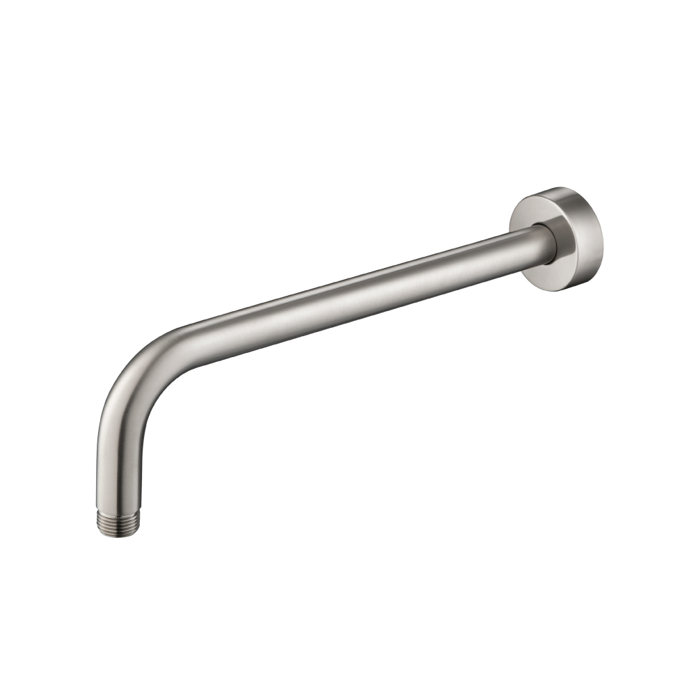 Wall Mount Round Shower Arm - 12" (300mm) - With Flange | Brushed Nickel PVD