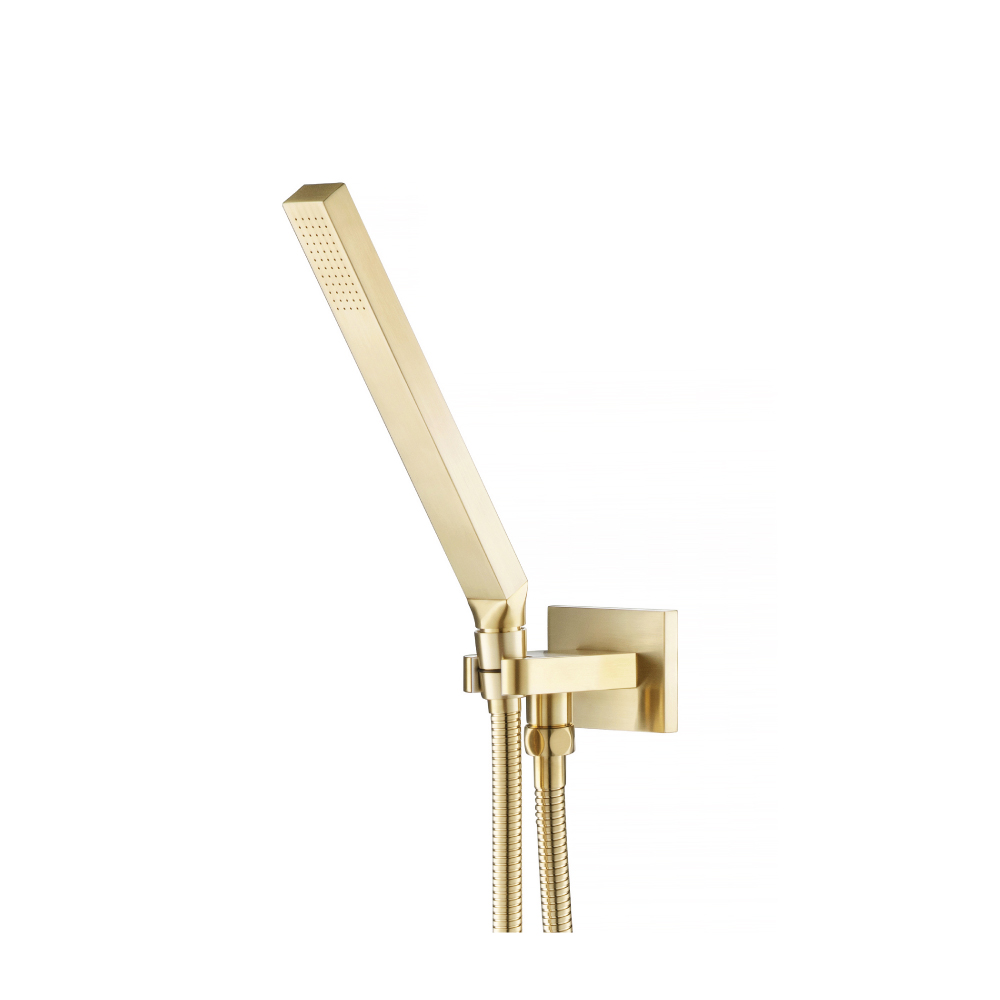 Hand Shower Set With Wall Elbow, Holder and Hose | Satin Brass PVD