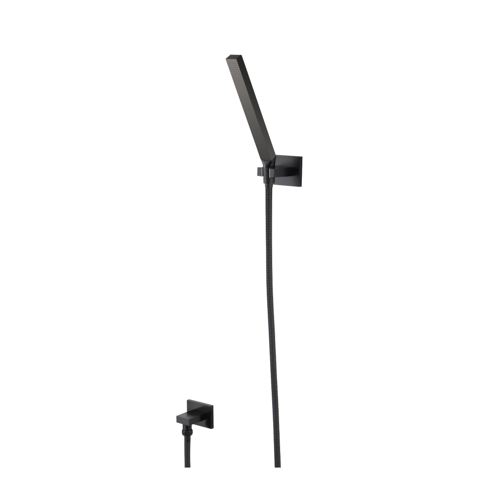 Hand Shower Set With Wall Elbow, Holder and Hose | Matte Black