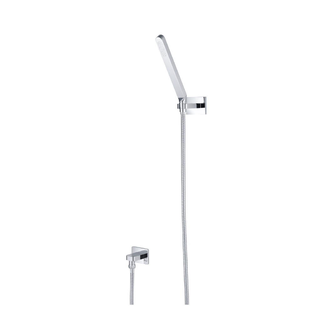 Hand Shower Set With Wall Elbow, Holder and Hose | Chrome