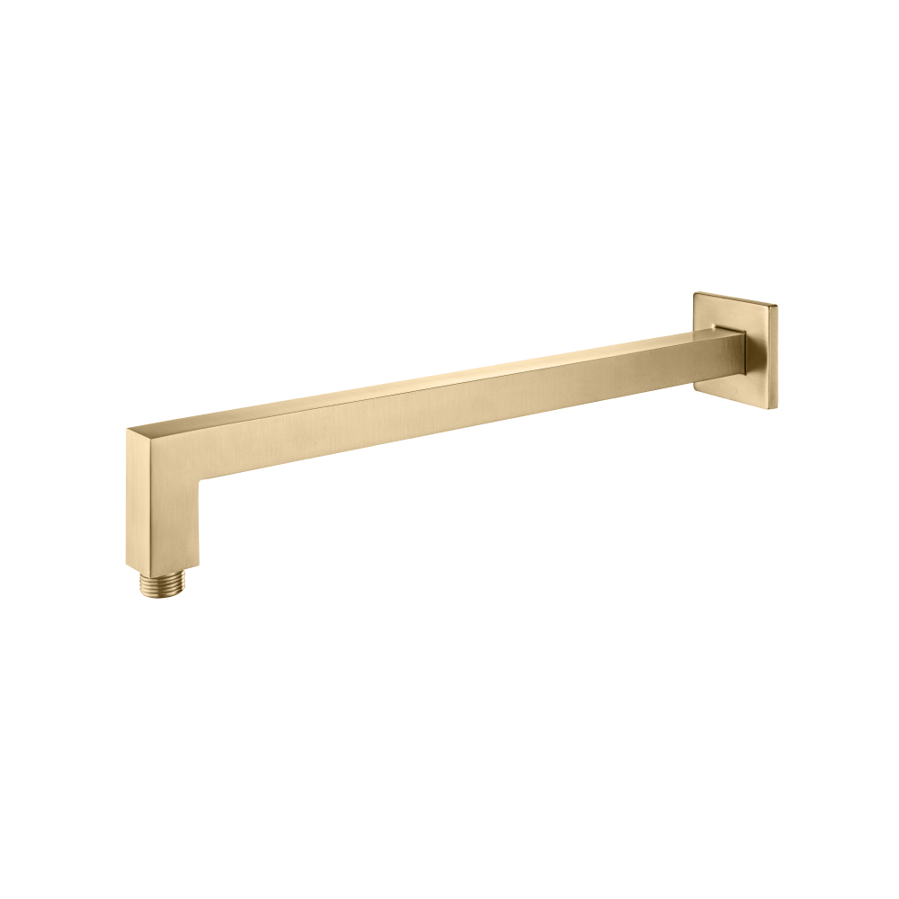 Wall Mount Square Shower Arm - 16" (400mm) - With Flange | Brushed Bronze PVD