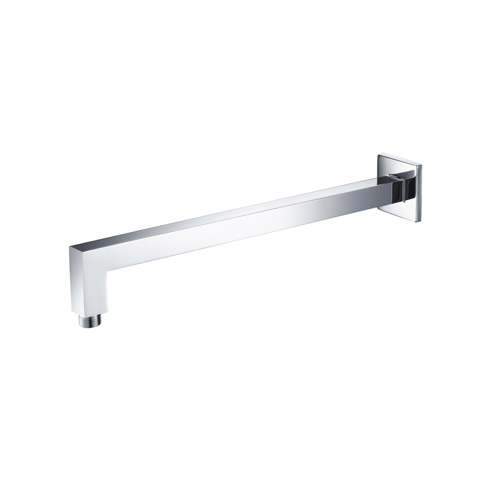 Wall Mount Square Shower Arm - 16" (400mm) - With Flange | Chrome