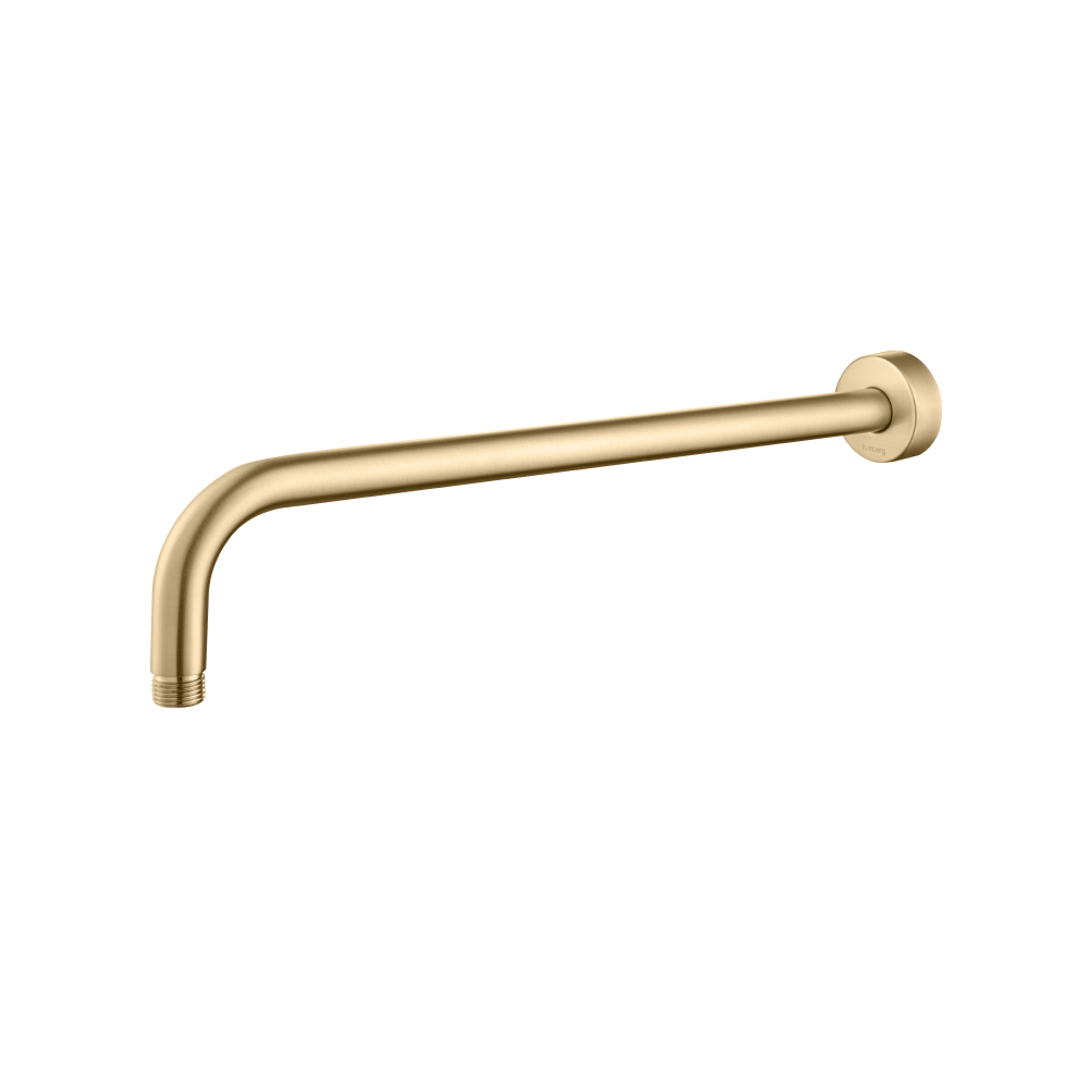 Wall Mount Round Shower Arm - 16" (400mm) - With Flange | Brushed Bronze PVD