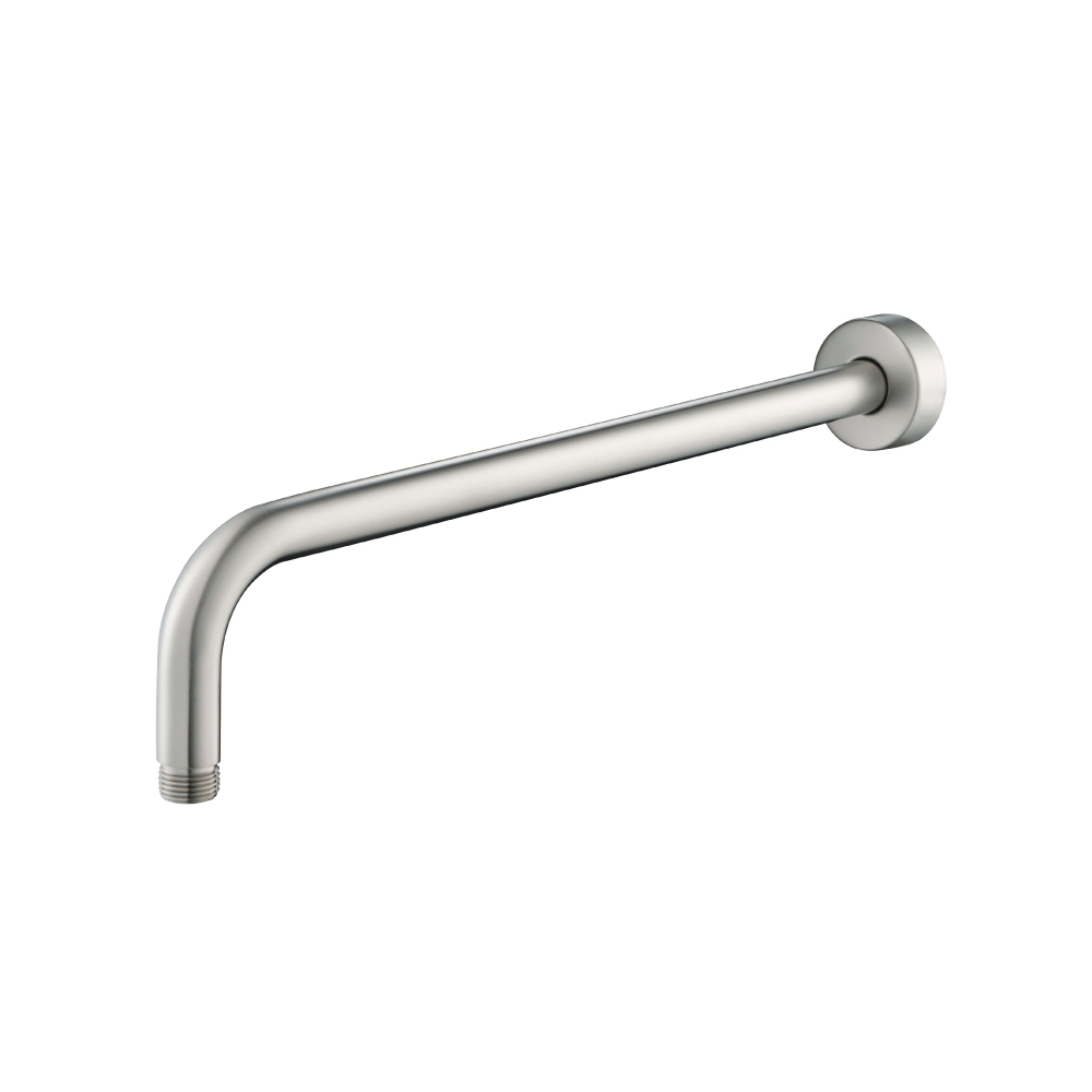 Wall Mount Round Shower Arm - 16" (400mm) - With Flange | Brushed Nickel PVD