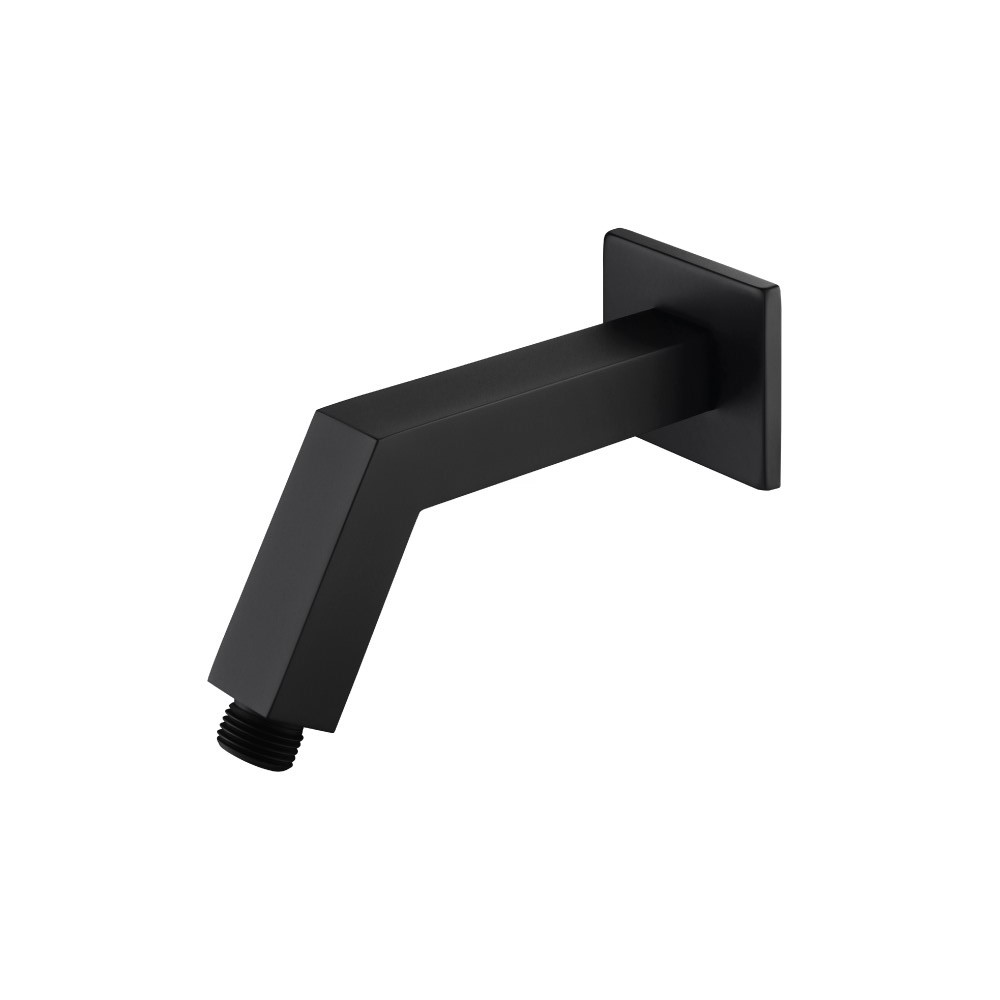 Square Shower Arm With Flange - 7" - With Flange | Matte Black