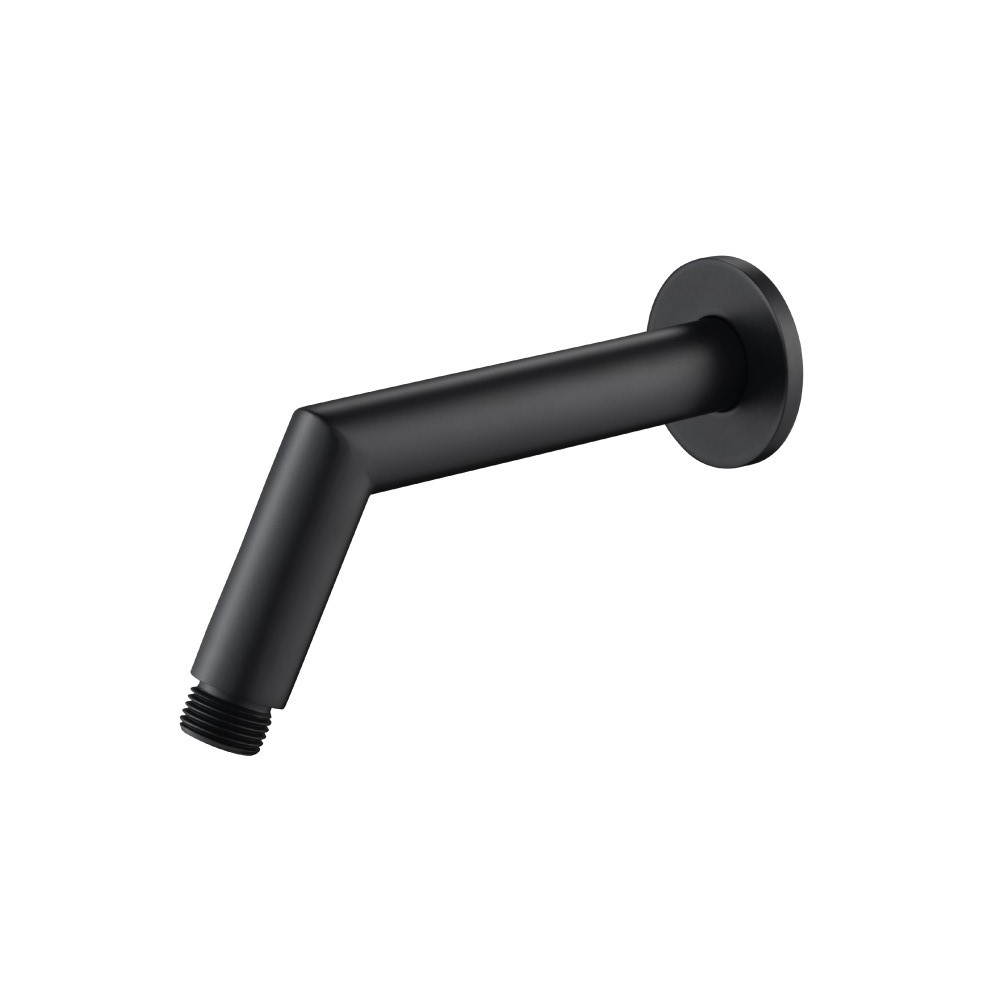 Round Shower Arm With Flange - 7" - With Flange | Matte Black