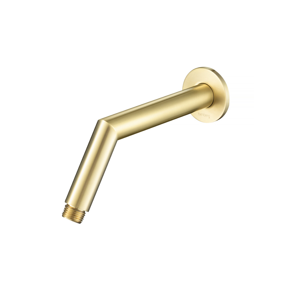 Round Shower Arm With Flange - 7" - With Flange | Satin Brass PVD