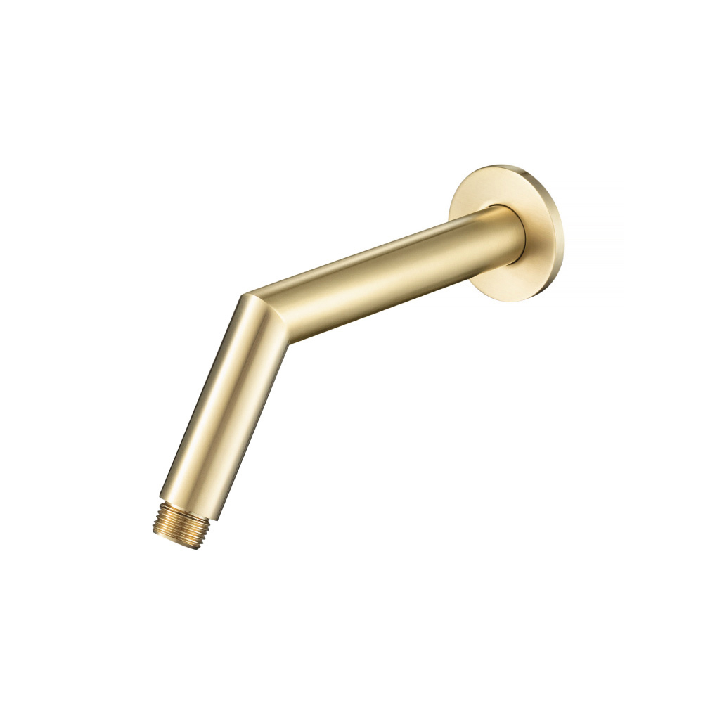 Round Shower Arm With Flange - 7" - With Flange | Satin Brass PVD