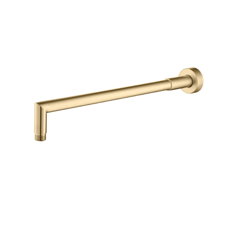 Wall Mount Round Shower Arm - 16" (400mm) - With Flange | Brushed Bronze PVD