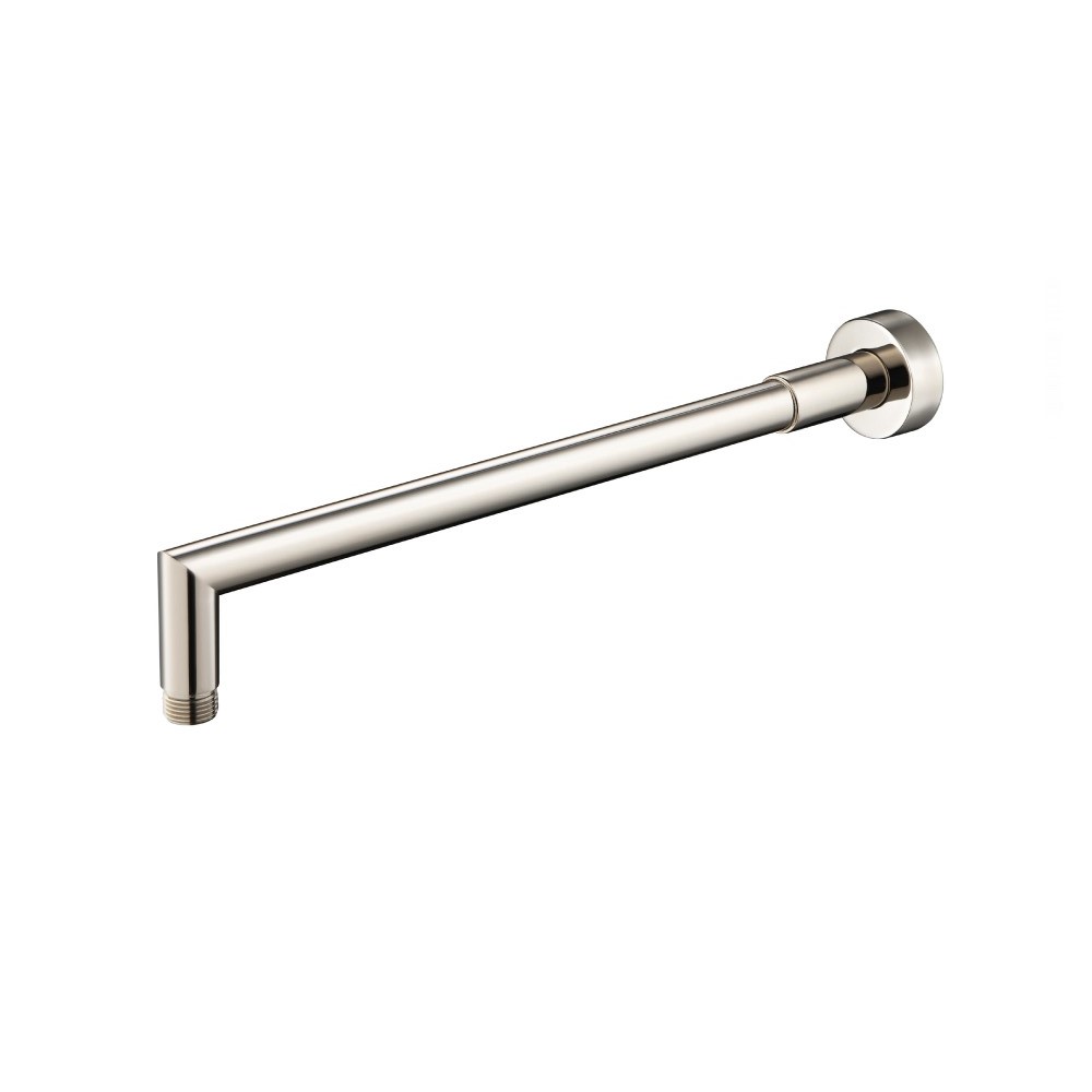 Wall Mount Round Shower Arm - 16" (400mm) - With Flange | Polished Nickel PVD