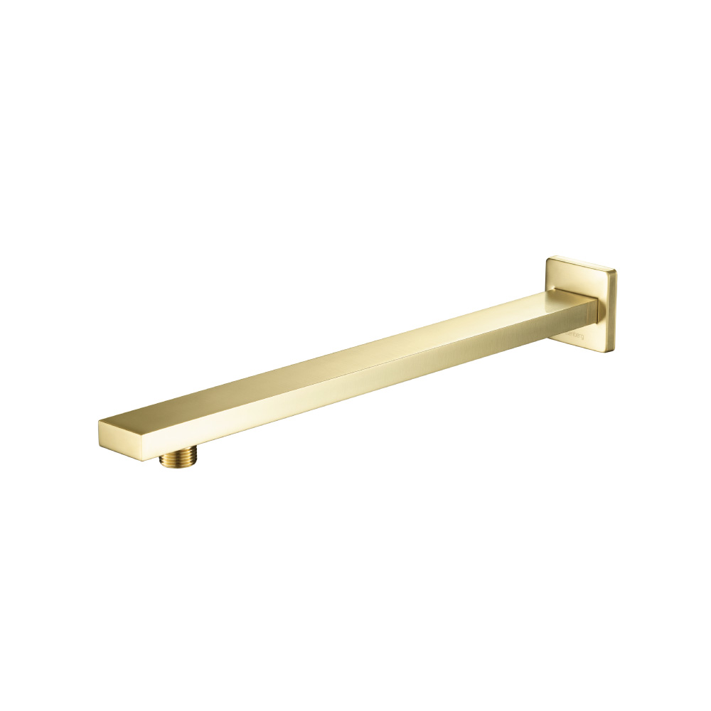 Wall Mount Shower Arm - 15" (385mm) - With Flange | Satin Brass PVD