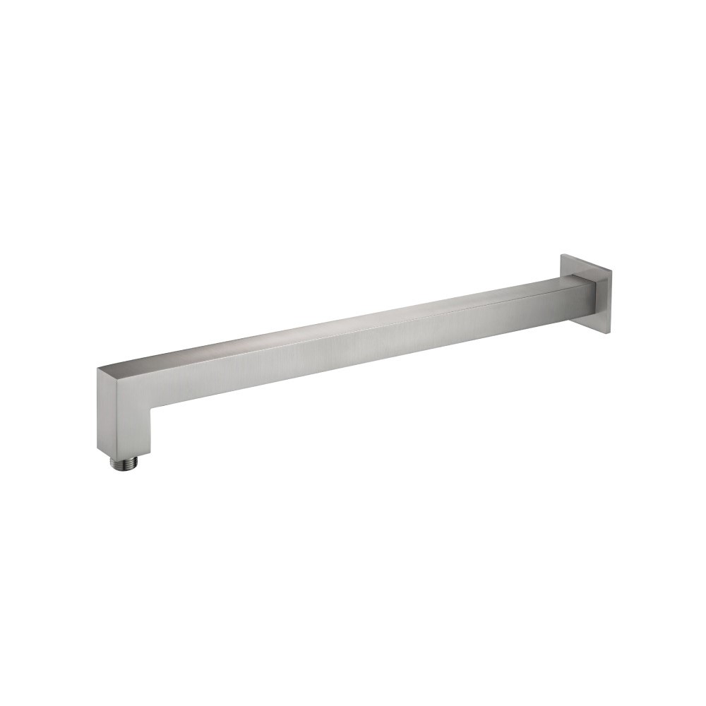 Wall Mount Square Shower Arm - 20" - With Flange | Brushed Nickel PVD