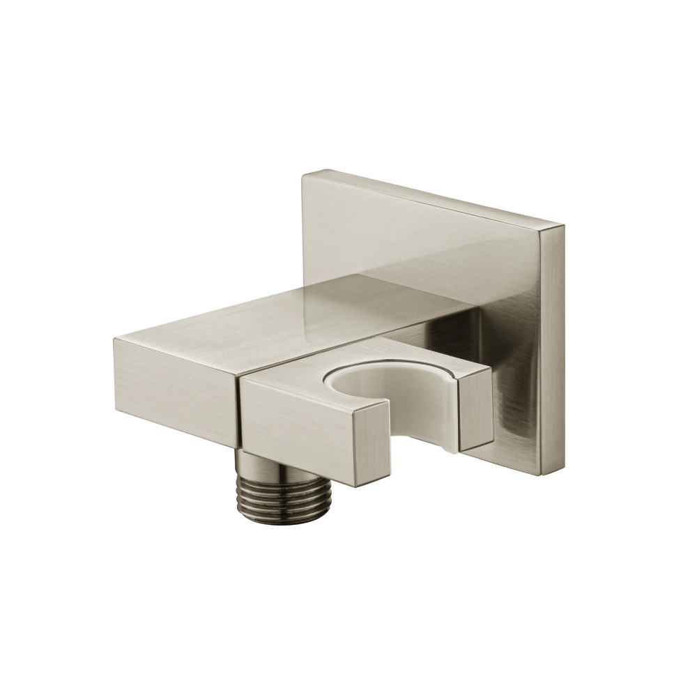 Wall Elbow With Holder Combo - Adjustable Angle | Brushed Nickel PVD