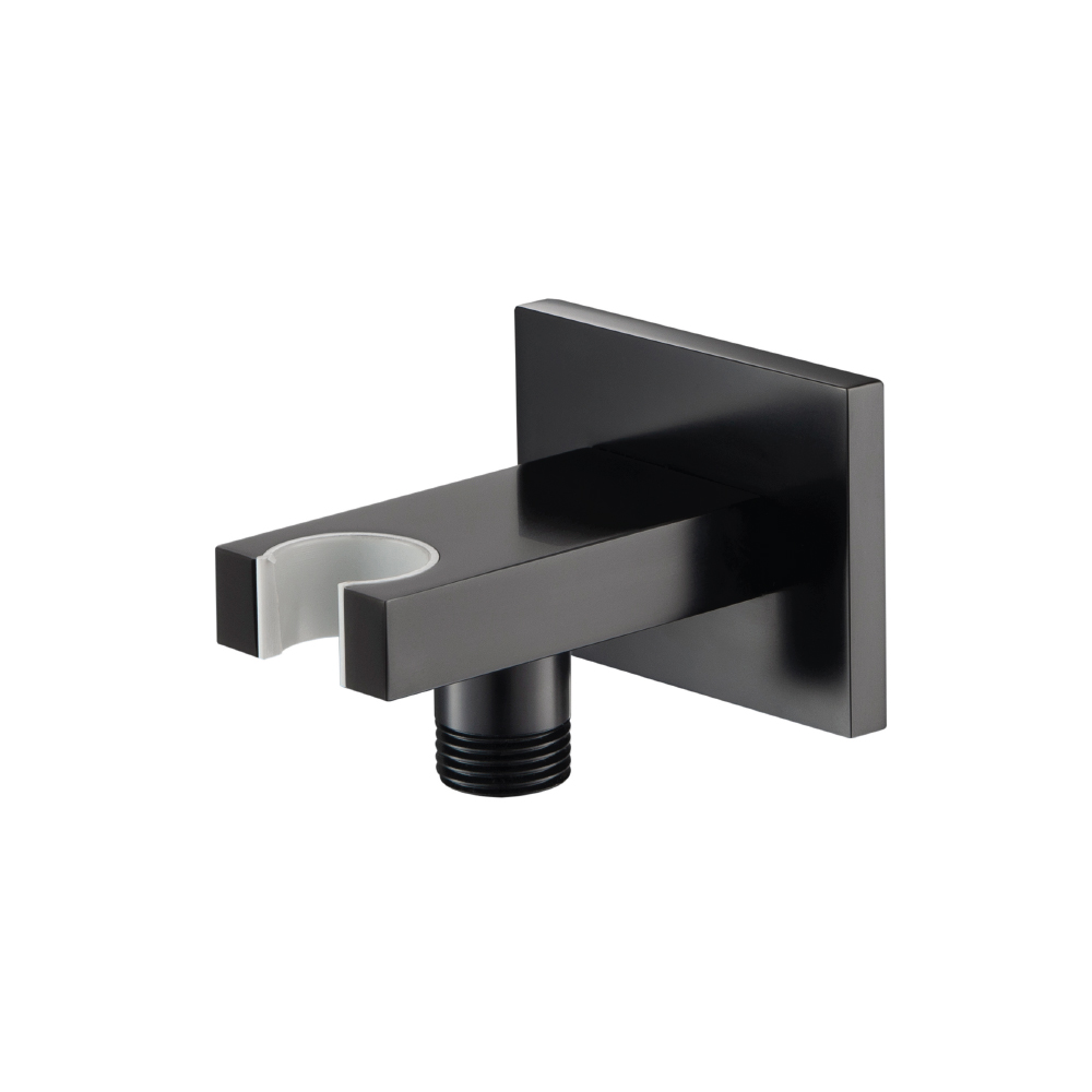 Wall Elbow With Holder Combo | Matte Black