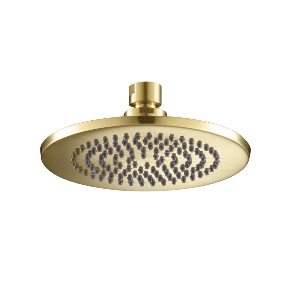 6" Solid Brass Showerhead / Rainhead | Satin Brass PVD