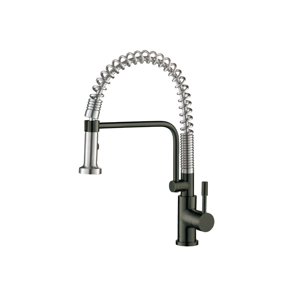 Caso - Semi-Professional Dual Spray Stainless Steel Kitchen Faucet With Pull Out | Dark Green