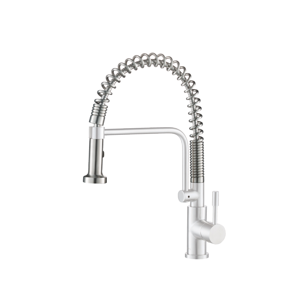 Caso - Semi-Professional Dual Spray Stainless Steel Kitchen Faucet With Pull Out | Gloss White