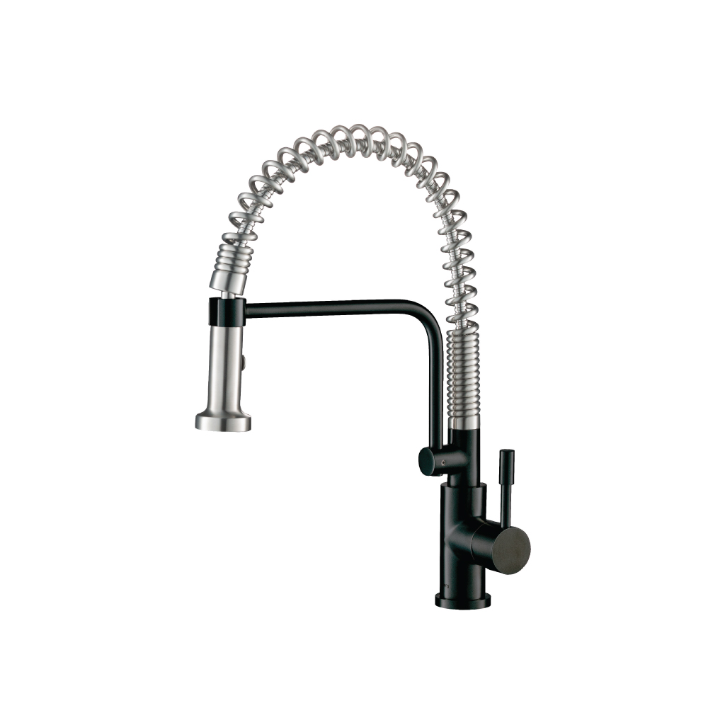 Caso - Semi-Professional Dual Spray Stainless Steel Kitchen Faucet With Pull Out | Matte Black