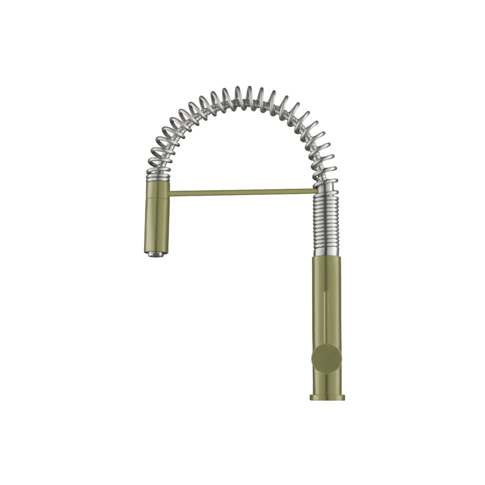 Dixie - Semi-Professional Dual Spray Stainless Steel Kitchen Faucet With Pull Out | Army Green