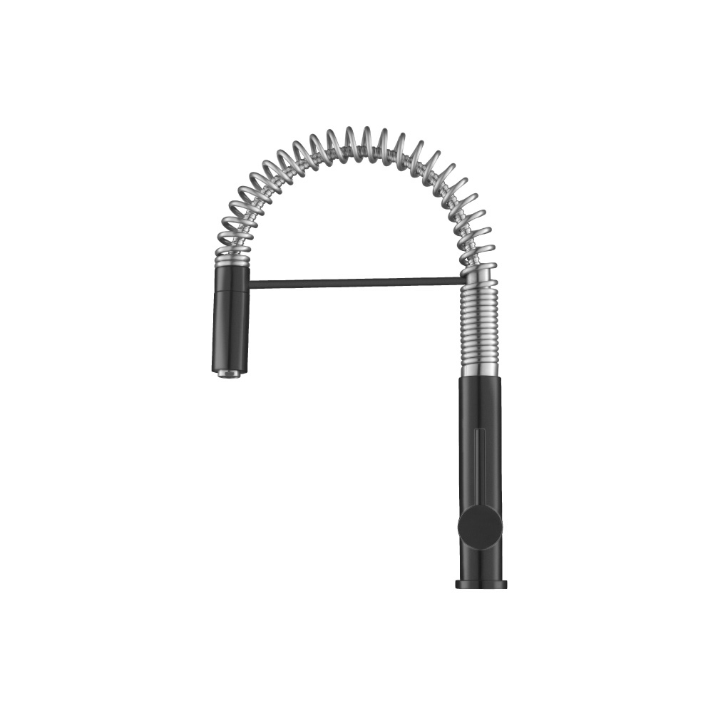 Dixie - Semi-Professional Dual Spray Stainless Steel Kitchen Faucet With Pull Out | Dark Grey