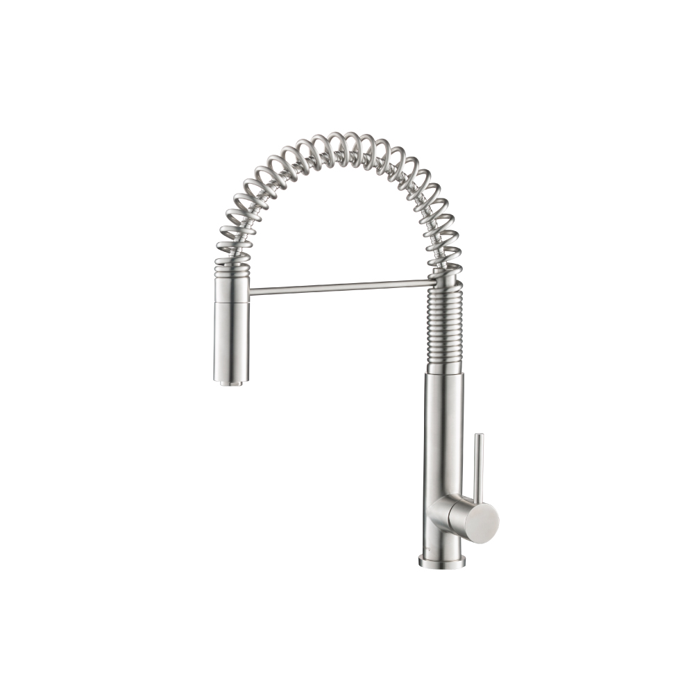 Dixie - Semi-Professional Dual Spray Stainless Steel Kitchen Faucet With Pull Out | Stainless Steel