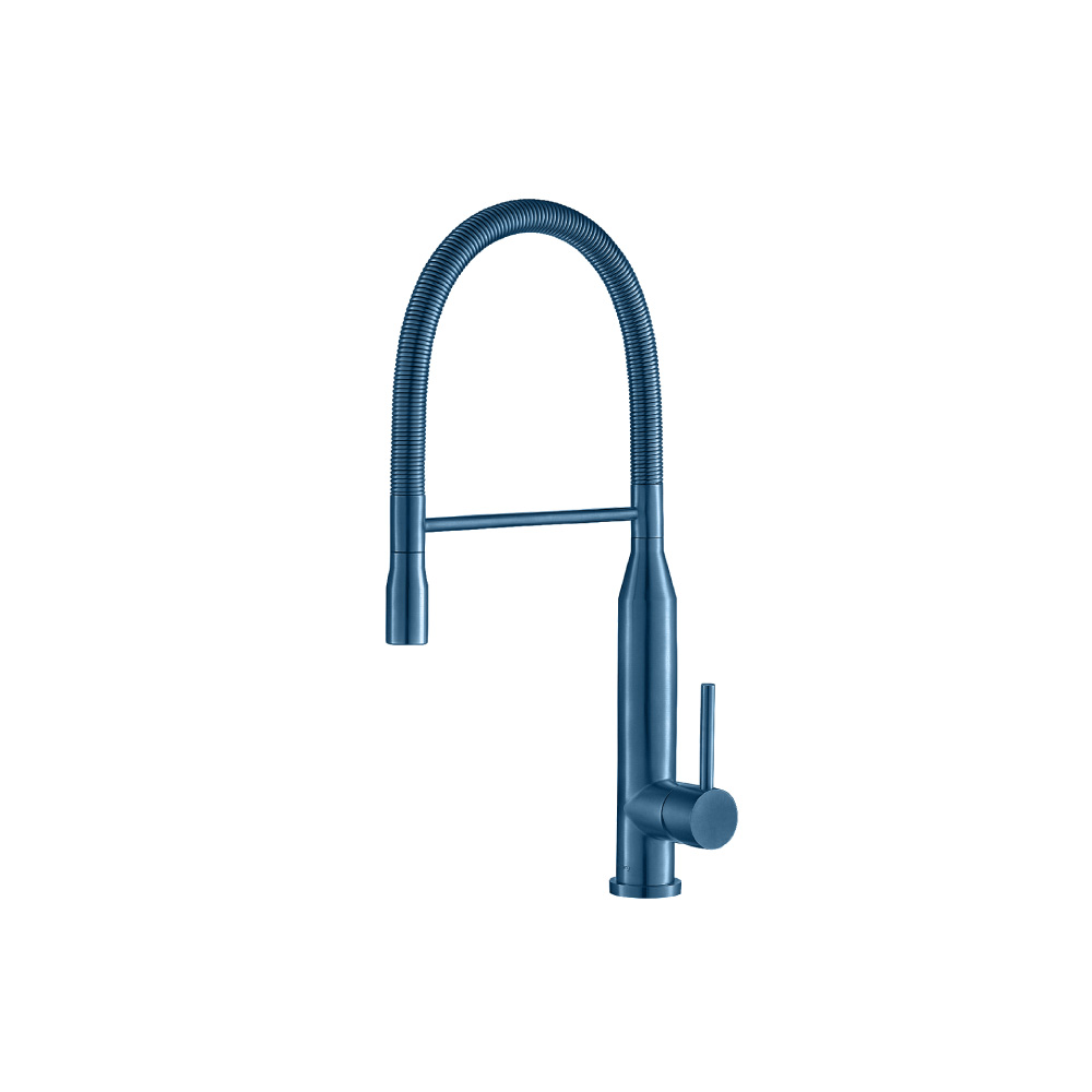 Glatt - Semi-Professional Dual Spray Stainless Steel Kitchen Faucet With Pull Out | Blue Platinum