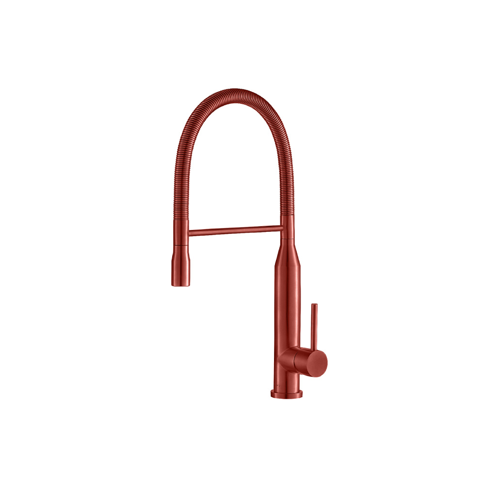 Glatt - Semi-Professional Dual Spray Stainless Steel Kitchen Faucet With Pull Out | Deep Red