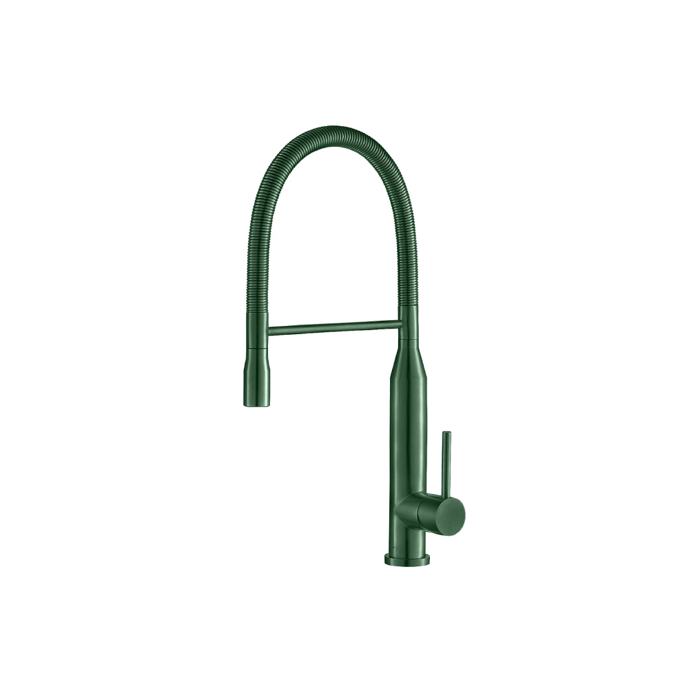 Glatt - Semi-Professional Dual Spray Stainless Steel Kitchen Faucet With Pull Out | Leaf Green
